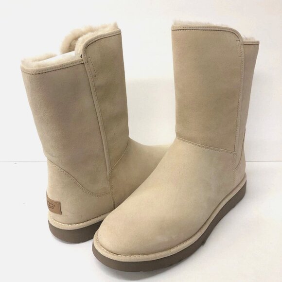 UGG® Abree Short II Suede Slip-On Sheepskin Lined Boots - Picture 1 of 3